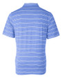 North Carolina A&T Aggies Cutter & Buck Forge Epic Confidence Recycled Heathered Stripe Stretch Mens Polo Chelan Blue Mannequin Back