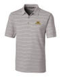 North Carolina A&T Aggies Cutter & Buck Forge Epic Confidence Recycled Heathered Stripe Stretch Mens Polo Polished Medium Gray Mannequin