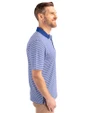 North Carolina A&T Aggies Cutter & Buck Forge Tonal Stripe Stretch Mens Big and Tall Polo Tour Blue Side