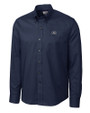 Jackson State Tigers Cutter & Buck Epic Easy Care Nailshead Mens Long Sleeve Dress Shirt Navy Blue Mannequin