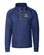 North Carolina A&T Aggies Cutter & Buck Mainsail Sweater-Knit Mens Half Zip Pullover Jacket Tour Blue Heather Mannequin