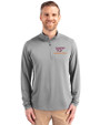 Virginia Tech Hokies Cutter & Buck Virtue Eco Pique Recycled Quarter Zip Mens Pullover Polished Medium Gray Front