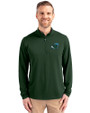 Tulane Green Wave Cutter & Buck Virtue Recycled Featherlight Pique Mens Quarter Zip Pullover Hunter Green Front