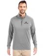 Notre Dame Fighting Irish Cutter & Buck Adapt Eco Knit Stretch Recycled Mens Big and Tall Quarter Zip Pullover Polished Medium Gray Front