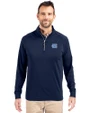 North Carolina Tar Heels Cutter & Buck Adapt Eco Knit Stretch Recycled Mens Big and Tall Quarter Zip Pullover Navy Blue Front
