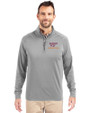 Virginia Tech Hokies Cutter & Buck Adapt Eco Knit Stretch Recycled Mens Big and Tall Quarter Zip Pullover Polished Medium Gray Front
