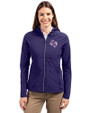 Stephen F Austin Lumberjacks Cutter & Buck Adapt Eco Knit Hybrid Recycled Womens Full Zip Jacket College Purple Front