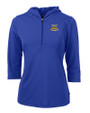North Carolina A&T Aggies Cutter & Buck Virtue Eco Pique Recycled Half Zip Pullover Womens Hoodie Tour Blue Mannequin