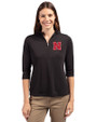 Nebraska Cornhuskers Cutter & Buck Virtue Eco Pique Recycled Half Zip Pullover Womens Hoodie Black Front