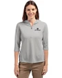 Notre Dame Fighting Irish Cutter & Buck Virtue Eco Pique Recycled Half Zip Pullover Womens Hoodie Polished Medium Gray Front