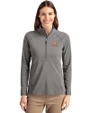 Virginia Cavaliers Cutter & Buck Adapt Eco Knit Stretch Recycled Womens Half Zip Pullover Elemental Grey Front