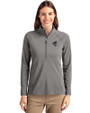 Seton Hall Pirates Cutter & Buck Adapt Eco Knit Stretch Recycled Womens Half Zip Pullover Elemental Grey Front