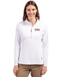 TCU Horned Frogs Cutter & Buck Adapt Eco Knit Stretch Recycled Womens Half Zip Pullover White Front