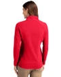 St Johns Red Storm Cutter & Buck Adapt Eco Knit Stretch Recycled Womens Half Zip Pullover Red Back