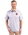 NC State Wolfpack Cutter & Buck Pike Constellation Print Stretch Mens Polo Polished Medium Gray Front