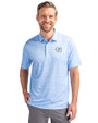 North Carolina Tar Heels Cutter & Buck Pike Constellation Print Stretch Mens Polo Atlas Light Blue Front