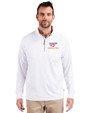 Virginia Tech Hokies Cutter & Buck Adapt Eco Knit Stretch Recycled Mens Quarter Zip Pullover White Front