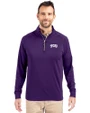 TCU Horned Frogs Cutter & Buck Adapt Eco Knit Stretch Recycled Mens Quarter Zip Pullover College Purple Front