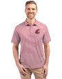 Washington State Cougars Cutter & Buck Virtue Eco Pique Stripe Recycled Mens Polo Chutney Front