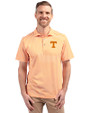 Tennessee Volunteers Cutter & Buck Virtue Eco Pique Stripe Recycled Mens Polo Orange Burst Front