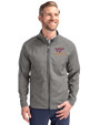 Virginia Tech Hokies Cutter & Buck Adapt Eco Knit Hybrid Recycled Mens Full Zip Jacket Elemental Grey Front