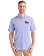 Pitt Panthers Cutter & Buck Virtue Eco Pique Botanical Print Recycled Mens Polo Chelan Blue Front