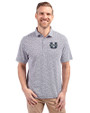 Utah State Aggies Cutter & Buck Virtue Eco Pique Botanical Print Recycled Mens Polo Navy Blue Front