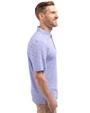 Indiana State Sycamores Cutter & Buck Virtue Eco Pique Botanical Print Recycled Mens Polo Chelan Blue Side