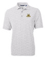 North Carolina A&T Aggies Cutter & Buck Virtue Eco Pique Botanical Print Recycled Mens Polo Polished Medium Gray Mannequin