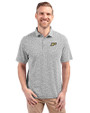Purdue Boilermakers Cutter & Buck Virtue Eco Pique Botanical Print Recycled Mens Polo Black Front