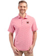 Miami University RedHawks - Cutter & Buck Virtue Eco Pique Botanical Print Recycled Mens Polo Red Front