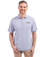 TCU Horned Frogs Cutter & Buck Virtue Recycled Botanical Print Featherlight Pique Mens  Polo Hyacinth Front