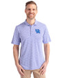Kentucky Wildcats Cutter & Buck Virtue Eco Pique Botanical Print Recycled Mens Polo Chelan Blue Front