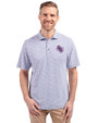 Stephen F Austin Lumberjacks Cutter & Buck Virtue Eco Pique Botanical Print Recycled Mens Polo Hyacinth Front