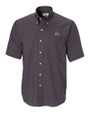 Jackson State Tigers Cutter & Buck Epic Easy Care Nailshead Mens Big and Tall Short Sleeve Dress Shirt Black Mannequin