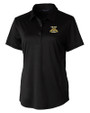 North Carolina A&T Aggies Cutter & Buck Prospect Eco Textured Stretch Recycled Womens Short Sleeve Polo Black Mannequin