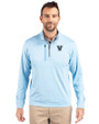Villanova Wildcats Cutter & Buck Stealth Heathered Quarter Zip Mens Pullover Atlas Light Blue Front