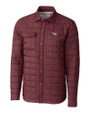 North Carolina Central Eagles Cutter & Buck Rainier PrimaLoft® Mens Eco Insulated Quilted Shirt Jacket Bordeaux Mannequin