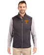 Tennessee Volunteers Cutter & Buck Mainsail Sweater-Knit Mens Full Zip Vest Charcoal Heather Front