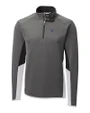 Villanova Wildcats Cutter & Buck Traverse Colorblock Stretch Quarter Zip Mens Pullover Elemental Grey Mannequin