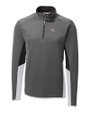 North Carolina Central Eagles Cutter & Buck Traverse Colorblock Stretch Quarter Zip Mens Pullover Elemental Grey Mannequin
