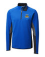North Carolina A&T Aggies Cutter & Buck Traverse Colorblock Stretch Quarter Zip Mens Pullover Chelan Blue Mannequin