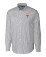 Tennessee Volunteers Cutter & Buck Stretch Oxford Stripe Mens Long Sleeve Dress Shirt Charcoal Mannequin