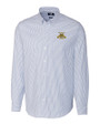 North Carolina A&T Aggies Cutter & Buck Stretch Oxford Stripe Mens Long Sleeve Dress Shirt French Blue Mannequin