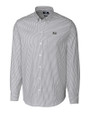 Jackson State Tigers Cutter & Buck Stretch Oxford Stripe Mens Long Sleeve Dress Shirt Charcoal Mannequin