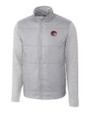Winston-Salem State Rams Cutter & Buck Stealth Hybrid Quilted Mens Full Zip Windbreaker Jacket Polished Medium Gray Mannequin