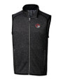 Winston-Salem State Rams Cutter & Buck Mainsail Sweater-Knit Mens Big and Tall Full Zip Vest Charcoal Heather Mannequin