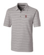 Stanford Cardinal - Cutter & Buck Forge Epic Confidence Recycled Heathered Stripe Stretch Mens Polo Polished Medium Gray Mannequin