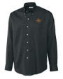 Iowa State Cyclones Cutter & Buck Epic Easy Care Nailshead Mens Long Sleeve Dress Shirt Black Mannequin