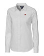 Miami University RedHawks - Cutter & Buck Stretch Oxford Womens Long Sleeve Dress Shirt White Mannequin